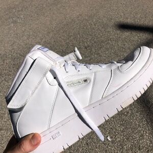 Reebok W/ Strap White High-Top Sneakers